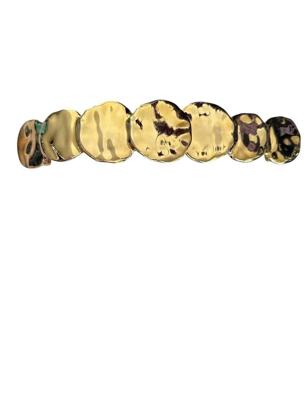 Vintage Accessocraft NYC Gold Hammered Disc Belt Front / Centerpiece 9” — 1970s - Picture 7 of 9